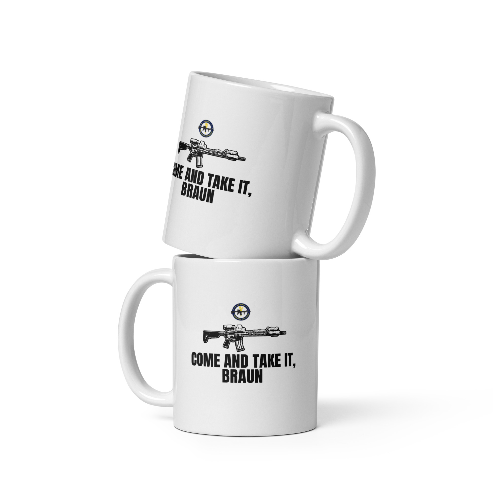 Come And Take It Braun - White glossy mug - Image 2