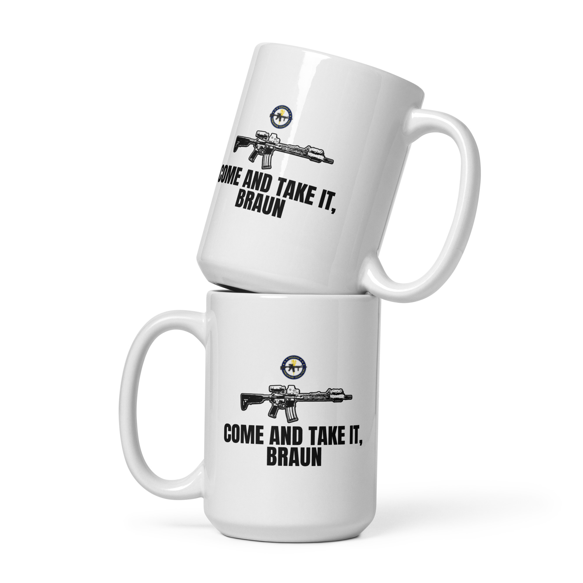 Come And Take It Braun - White glossy mug